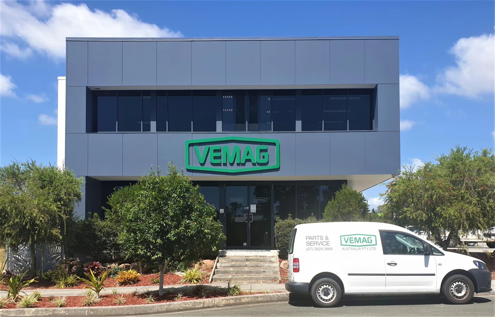VEMAG Australia office building with a Parts & Service van out front