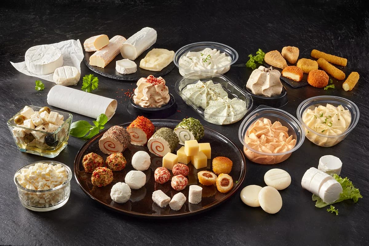 Assorted cheeses and dairy products