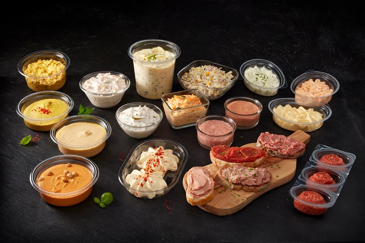 Prepared salads, dips and sauces